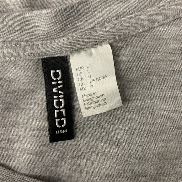 H&M Large Gray NASA Graphic Tee Space Short Sleeve Streetwear - Picture 5 of 5